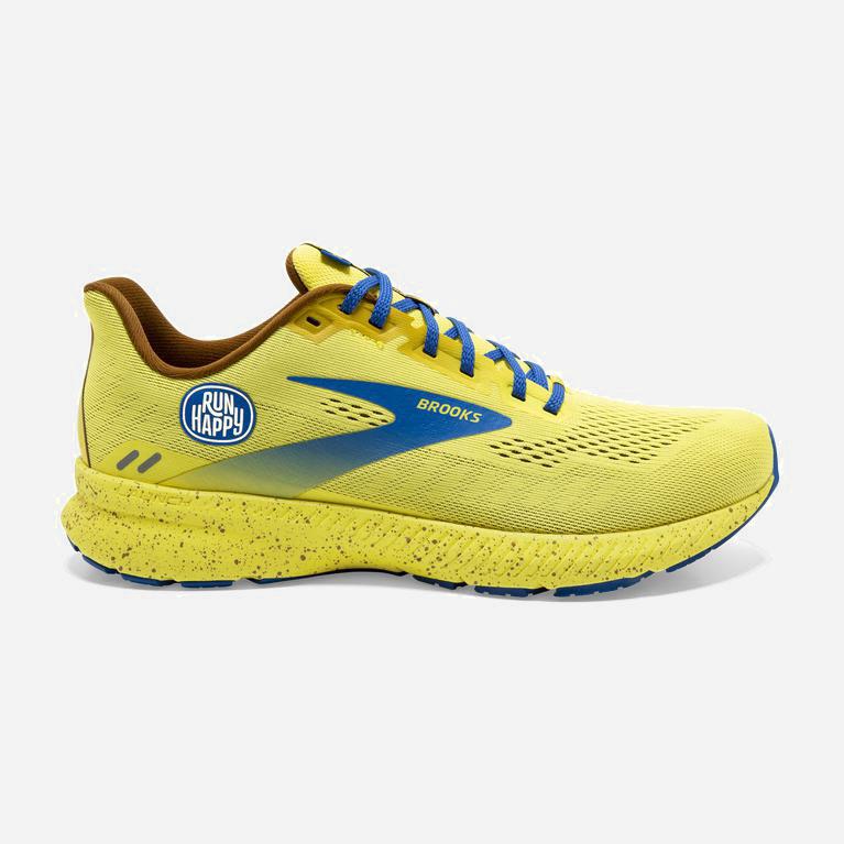 Brooks Launch 8 NZ - Men's Light Cushion Road Running Shoes - Golden Kiwi/Pale Banana/Victoria Blue